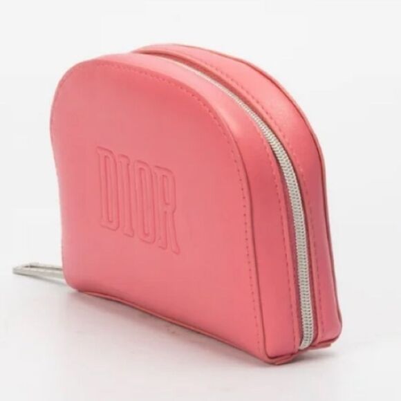 DIOR Makeup Pouch Cosmetic Bag (PINK CORAL) Size: 7"L x 5"H - Picture 10 of 13